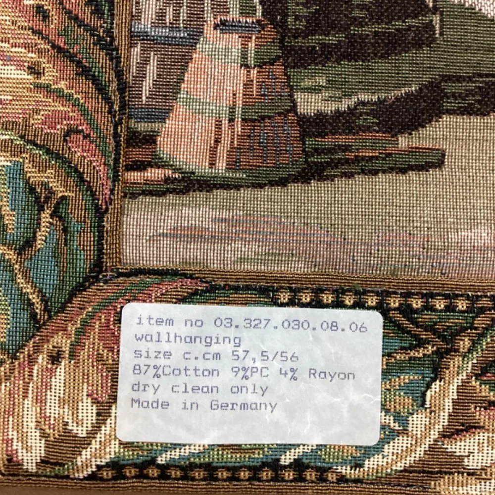Tapestry Wall Hanging Vintage Europe Scene made in Germany